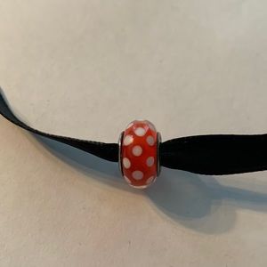 Authentic Pandora Disney Minnie Red Polka Dot Murano Charm